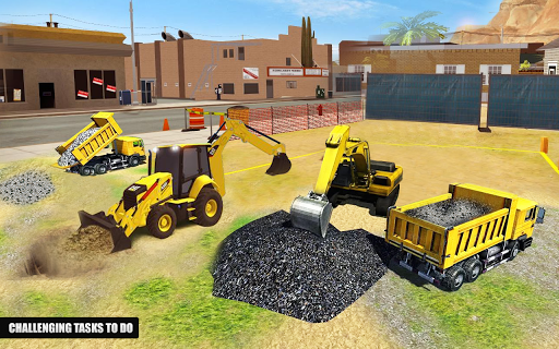 بازی اندروید ساخت جاده با ماشین آلات سنگین - Road Construction Operating Heavy Machinery