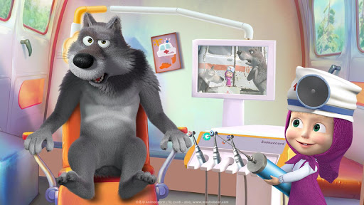 بازی اندروید ماشا و خرس - بازی های دندانپزشکی رایگان کودکان - Masha and the Bear: Free Dentist Games for Kids