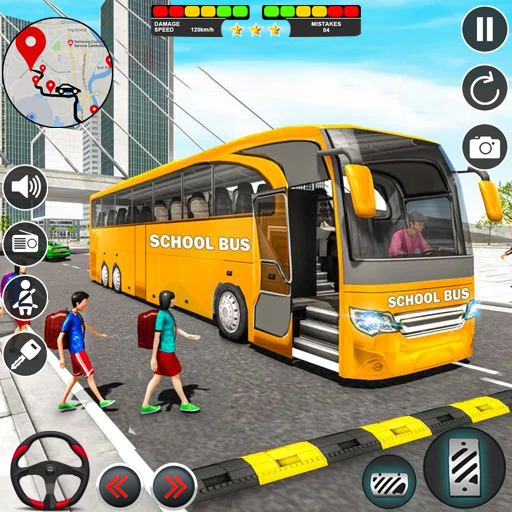 بازی اندروید شبیه ساز اتوبوس مدرسه - School Bus Simulator Bus Games