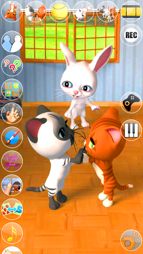 نرم افزار اندروید صحبت کردن با 3 گربه دست آموز - Talking 3 Friends Cats & Bunny