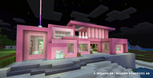 بازی اندروید خانه صورتی با مبلمان - نقشه‌ها و مدهای دستی - Pink house with furniture. Craft maps and mods