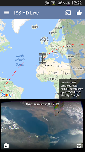 نرم افزار اندروید تماشای ایستگاه فضایی - ISS Live Now: Live HD Earth View and ISS Tracker