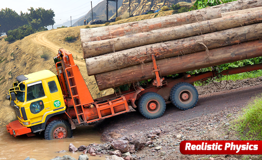 بازی اندروید رانندگی با کامیون های جدید - Future Cargo Truck Logging Simulator: Hill Driver